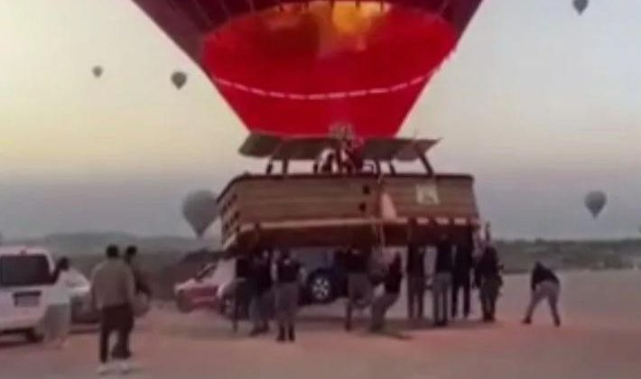 Kapadokya’da sıcak hava balonu ile otomobil çarpıştı