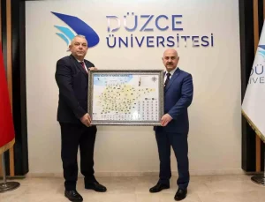 Düzce’nin Kültür ve Turizm Haritası Rektöre Takdim Edildi