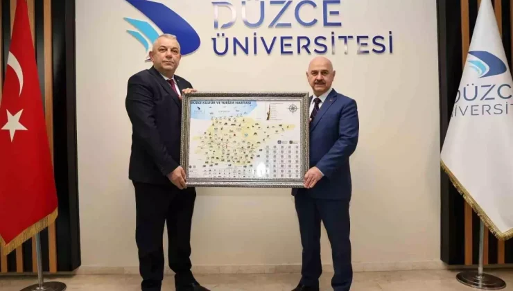 Düzce’nin Kültür ve Turizm Haritası Rektöre Takdim Edildi